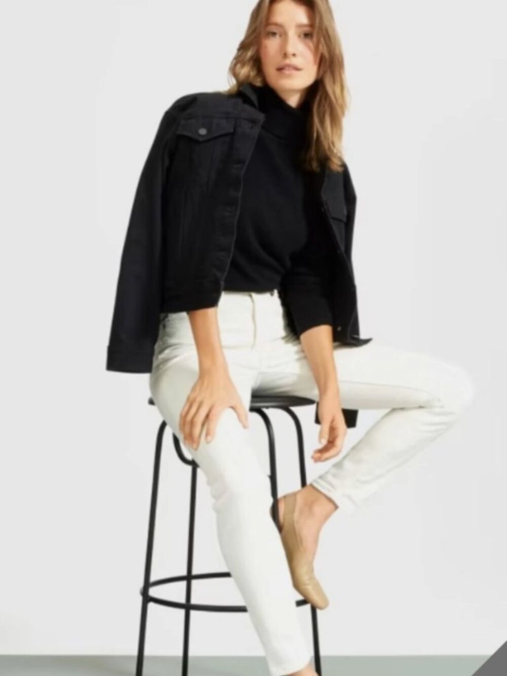 Everlane High-Rise Skinny Jeans (Size 25)(Bone)